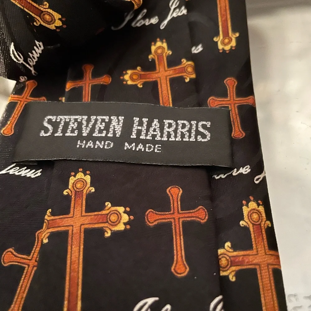 Steven Harris “I LOVE JESUS” crosses 100% POLYESTER Men’s Necktie 57”
